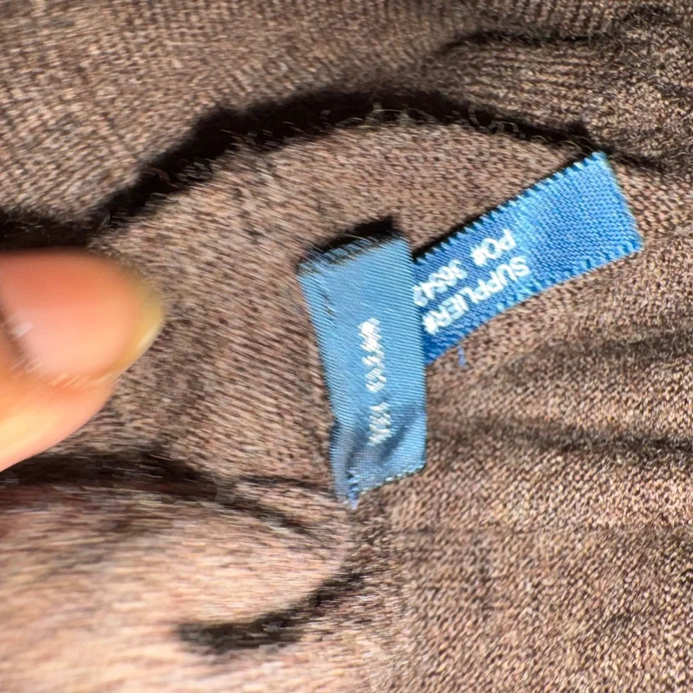 Polo Ralph Lauren Mens Brown 100% Merino Wool V-Neck Sweater Size LT Tall‎